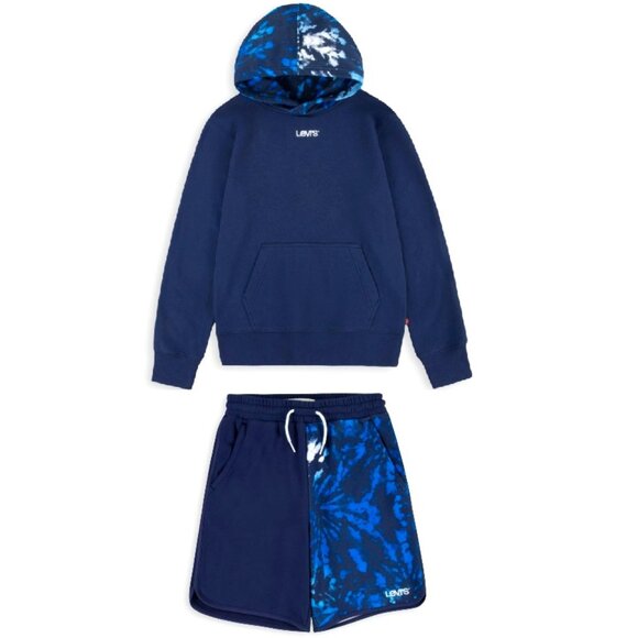 Levi's Other - NWT - Levi’s Big Boys Tie Dye Hoodie Sweatshirt + Shorts Set, Blue  - Size XL